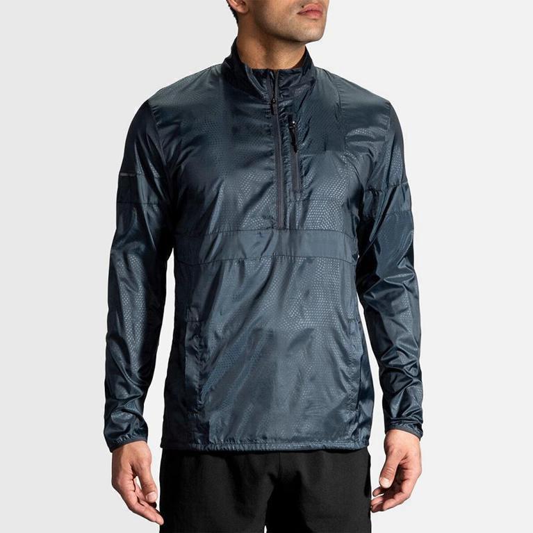 Brooks Lsd Pullover Jaquetas De Corrida Homem Azuis (40357HFOZ)